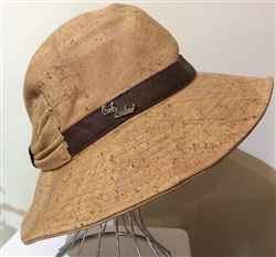 Cork Wide Brim Sun Hat with Bow