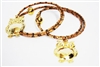golden owl cork necklace