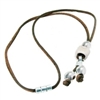 Brown Cork Necklace w/white ceramic bead