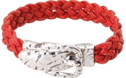 Cork Bracelet with belt buckle Coral