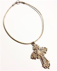 Cork Necklace Silver Cross