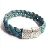 Cork Bracelet Blue with diamonte clasp