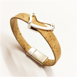 Cork Bracelet With Silver Heart