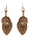 Cork EarringsGoldFeatherFlower