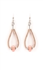 Cork Earrings white pink glazed bead