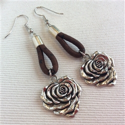 Cork Earrings Rose Brown