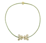 Green Cork Necklace  2 Daisies