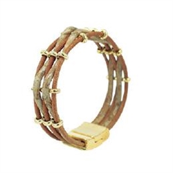 5 Strand Cork Bracelet Natural