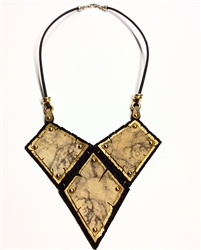 Cork Black Necklace Marble 3 Diamonds