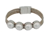 Cork Silver Bracelet 4 Pearl