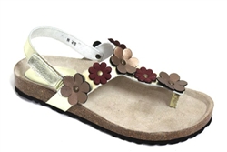 bronze flower cork sandal