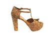 Serpent cork shoes - gold