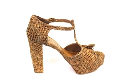 Serpent cork shoes - gold