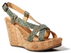 Wedges Natural Cork with Blue/Silver Fishcale Pattern straps