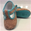 Baby Sandals Natural Cork/Blue trim
