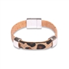 Cork bracelet Leopard ribbon