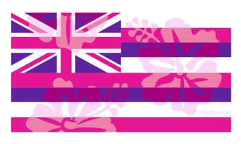 Hawaii Floral Flag Pinks