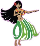 Oahu Hula Girl Printed