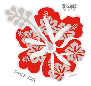 Original Hibiscus Red & Grey