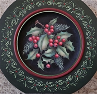 VIDEO from Dec 3rd and 10, 2024  -Holly & Berries Plate with Stroke Border - by Mary Svenson CDA (Epacket, Class video & Enhanced Chat Notes)