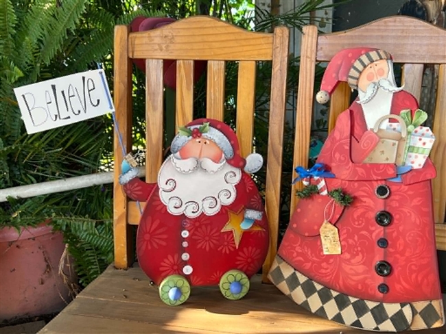September 3 & 10, 2026 -Small Santa & Big Santa designs by Shara Reiner CDA & taught by Linda LaRocco (includes Shara's epacket, both surfaces & USA shipping)