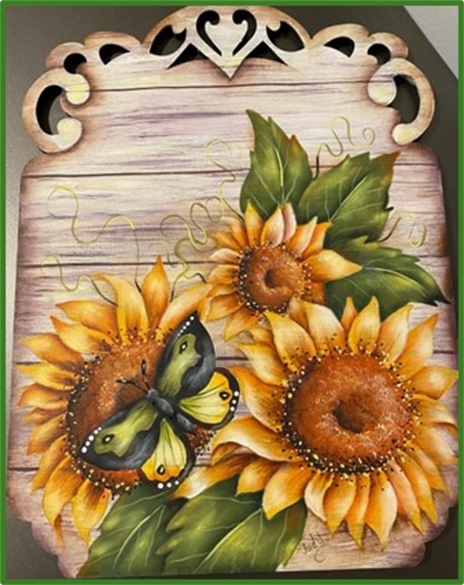 May 16 (Thursday 10 AM to 2 PM, ET)  -  Sunflowers & Butterfly by Judy Ribitch