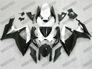 White/Black Suzuki GSX-R 600 750 Fairings