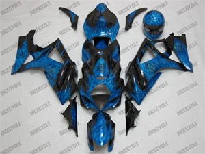 Suzuki GSX-R 1000 Airbrush Blue Flame Fairings