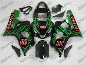 Green Fire Suzuki GSX-R 600 750 Fairings