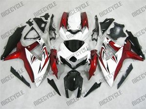 Suzuki GSX-R 600 750 White/Candy Red Fairing