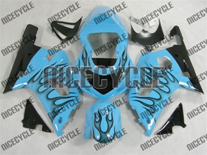 Sky Blue Flame Suzuki GSX-R 600 750 Fairings