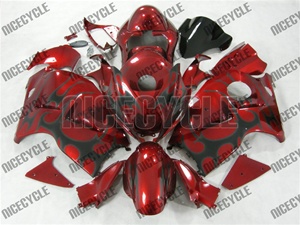 Candy Red Tribal Suzuki GSX-R 1300 Hayabusa Fairings