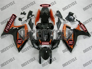 Black/Orange Accents Suzuki GSX-R 600 750 Fairings