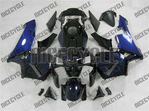 Honda CBR 600RR Blue Flame on Black Fairings