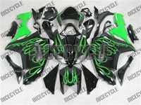 Green Flames Kawasaki ZX6R Fairings