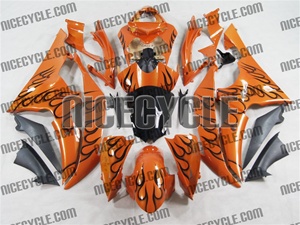 Yamaha YZF-R6 Metallic Orange Flame Fairings