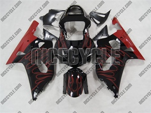 Red Flame Suzuki GSX-R 600 750 Fairings