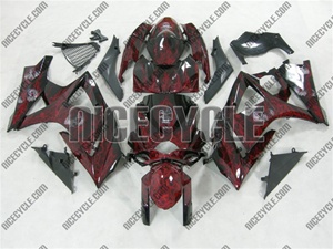 Suzuki GSX-R 1000 Red Fire Airbrushed Fairings