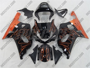 Orange Flame Suzuki GSX-R 600 750 Fairings