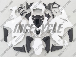 White Kawasaki ZX6R Fairings