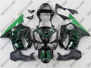 Honda CBR 600 F4i Green Fire Flame Fairings