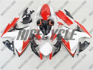 White/Red Accents Suzuki GSX-R 600 750 Fairings