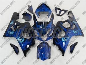 Airbrushed Blue Suzuki GSX-R 600 750 Fairings