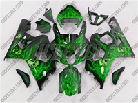 Airbrushed Green Suzuki GSX-R 600 750 Fairings