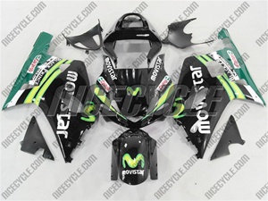 Black Movistar Suzuki GSX-R 600 750 Fairings