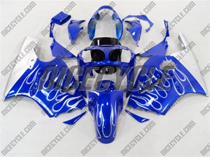 Kawasaki ZX12R Metallic Blue Flame Fairings