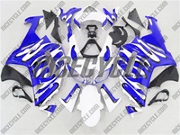 Kawasaki ZX6R Blue/White Splash Fairings