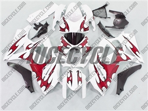 Suzuki GSX-R 1000 Red Tribal on White Fairings Fairings