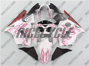 Kawasaki ZX12R White/Red Flames Fairings