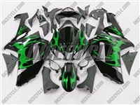 Kawasaki ZX6R Metallic Green Tribal Fairings